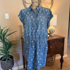Sonoma Blue Star Print Denim High-Low Dress